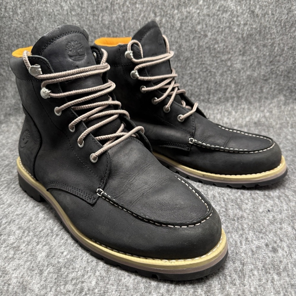 Timberland Redwood Falls Waterproof Moc Toe Boots Black Nubuck Mens Sz 10 A5459